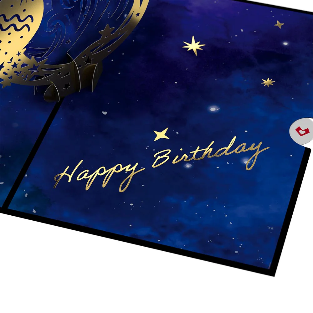 Aquarius Zodiac Birthday Pop-Up Card - Image 6