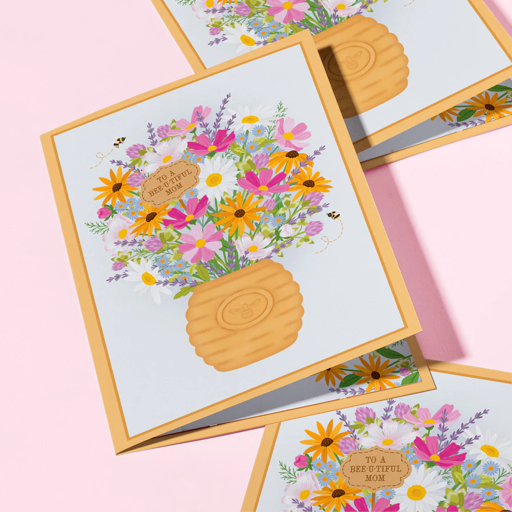 'Bee-u-tiful Mom' Queen Bee Plushpop Card - Image 4