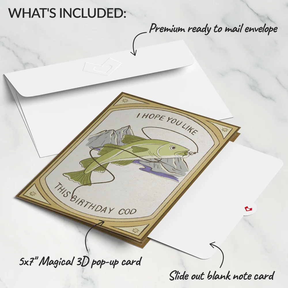 Birthday Cod Pop-Up Card - Image 5