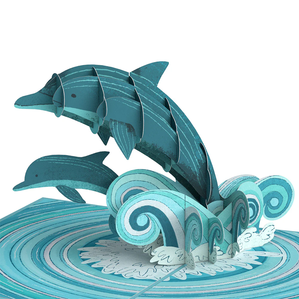 Playful Dolphins Thinking of You Pop-Up Card and Sentiment Set - Image 3