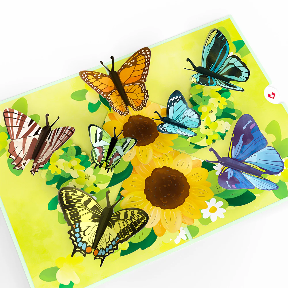 Sunflower Butterflies Thinking of You Pop-Up Card and Sentiment Set - Image 3